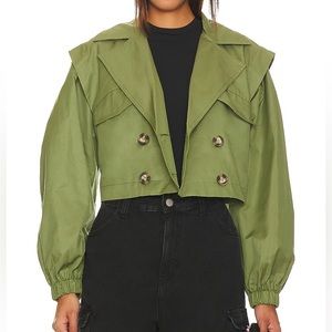 Free People x REVOLVE Looking Glass Trench Coat in Loden Green (NEW WITH TAGS)